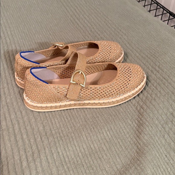 Rothys Espadrille Mary Jane Flats (metallic gold) - Picture 2 of 5